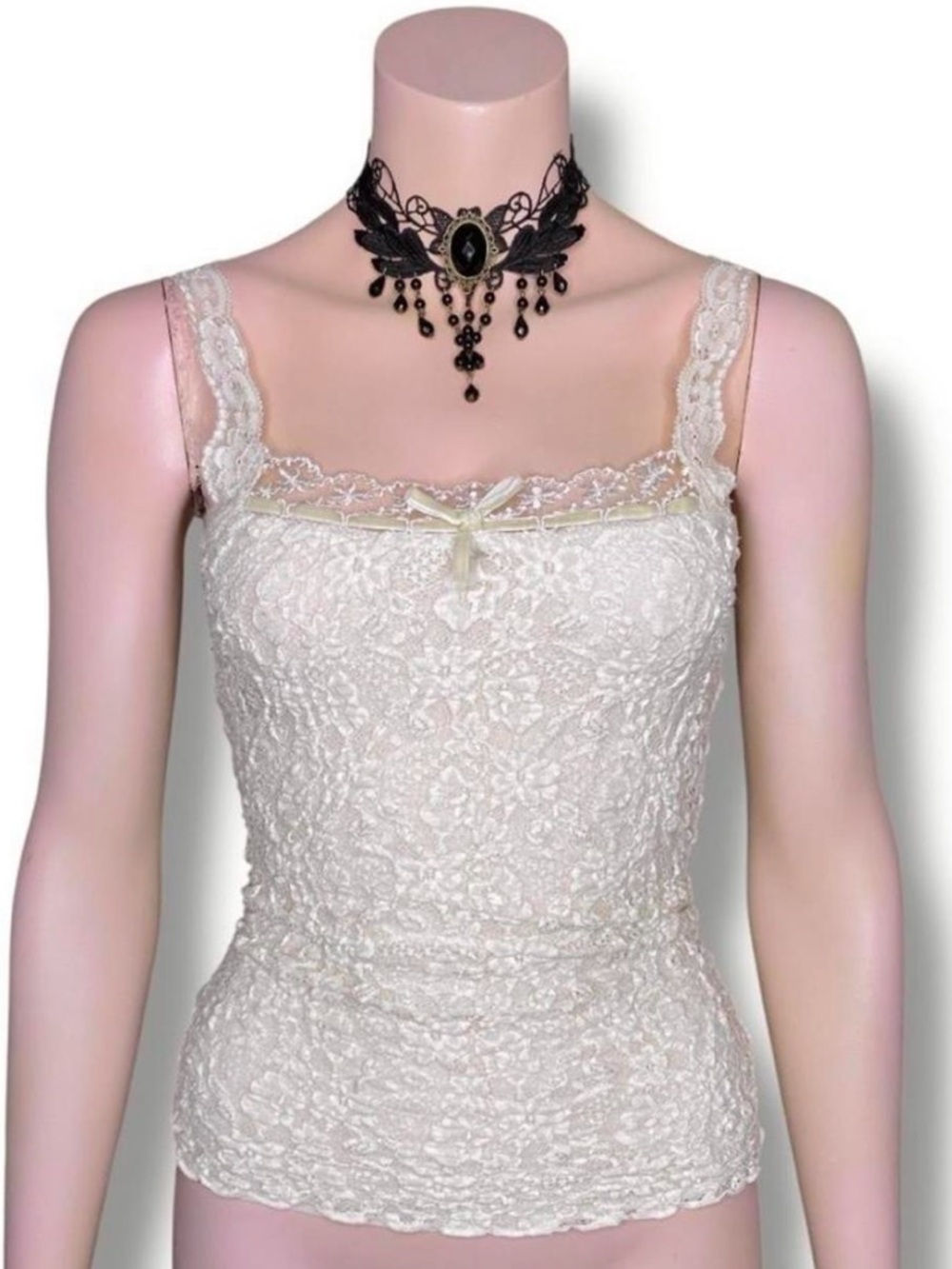 Vintage white/cream lace cami top